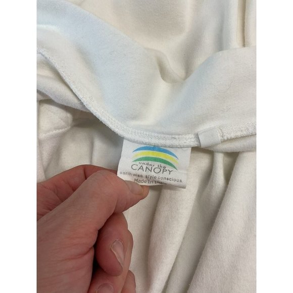 UNDER THE CANOPY Organic Cotton Womens Robe S/M White Long Sleeve Belt - Picture 5 of 9